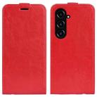 For Samsung Galaxy S23 FE 5G R64 Texture Vertical Flip Leather Phone Case(Red) - 1