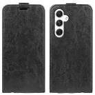 For Samsung Galaxy S24 5G R64 Texture Vertical Flip Leather Phone Case(Black) - 1