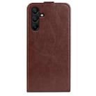 For Samsung Galaxy M15 5G R64 Texture Vertical Flip Leather Phone Case(Brown) - 3