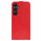 For Samsung Galaxy S25 5G R64 Texture Vertical Flip Leather Phone Case(Red) - 3