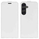 For Samsung Galaxy S25+ 5G R64 Texture Vertical Flip Leather Phone Case(White) - 1