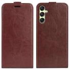 For Samsung Galaxy A16 5G R64 Texture Vertical Flip Leather Phone Case(Brown) - 1