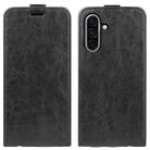 For Samsung Galaxy A36 R64 Texture Vertical Flip Leather Phone Case(Black) - 1