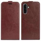 For Samsung Galaxy A36 R64 Texture Vertical Flip Leather Phone Case(Brown) - 1