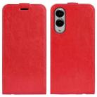 For Samsung Galaxy S25 Edge 5G R64 Texture Vertical Flip Leather Phone Case(Red) - 1