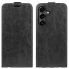 For Samsung Galaxy S25 FE 5G R64 Texture Single Vertical Flip Leather Phone Case(Black) - 1