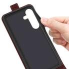 For Samsung Galaxy S25 FE 5G R64 Texture Single Vertical Flip Leather Phone Case(Brown) - 3
