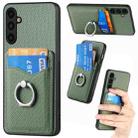 For Samsung Galaxy A04s Carbon Fiber Card Wallet Ring Holder Phone Case(Green) - 1