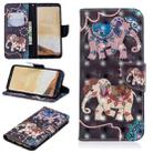 3D Colored Drawing Pattern Horizontal Flip Leather Case for Galaxy S8 Plus, with Holder & Card Slots & Wallet(Two Elephants) - 1