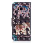 3D Colored Drawing Pattern Horizontal Flip Leather Case for Galaxy S8 Plus, with Holder & Card Slots & Wallet(Two Elephants) - 3