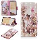 3D Colored Drawing Pattern Horizontal Flip Leather Case for Galaxy S8 Plus, with Holder & Card Slots & Wallet(Cat) - 1