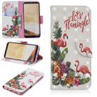 3D Colored Drawing Pattern Horizontal Flip Leather Case for Galaxy S8 Plus, with Holder & Card Slots & Wallet(English Flamingo) - 1