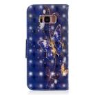3D Colored Drawing Pattern Horizontal Flip Leather Case for Galaxy S8 Plus, with Holder & Card Slots & Wallet(Purple Butterfly) - 3