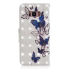 3D Colored Drawing Pattern Horizontal Flip Leather Case for Galaxy S8 Plus, with Holder & Card Slots & Wallet(Butterflies) - 3