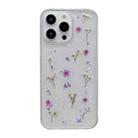 For iPhone 15 Pro Max Gypsophila Flowers Pattern TPU Protective Phone Case(Purple) - 1