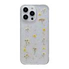 For iPhone 15 Pro Max Gypsophila Flowers Pattern TPU Protective Phone Case(Yellow) - 1