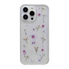 For iPhone 15 Pro Gypsophila Flowers Pattern TPU Protective Phone Case(Purple) - 1