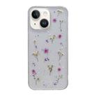 For iPhone 15 Gypsophila Flowers Pattern TPU Protective Phone Case(Purple) - 1