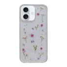 For iPhone 16 Gypsophila Flowers Pattern TPU Protective Phone Case(Purple) - 1