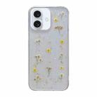 For iPhone 16 Gypsophila Flowers Pattern TPU Protective Phone Case(Yellow) - 1