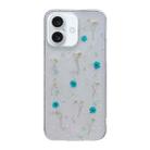 For iPhone 16 Gypsophila Flowers Pattern TPU Protective Phone Case(Green) - 1