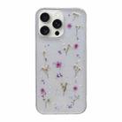 For iPhone 16 Pro Gypsophila Flowers Pattern TPU Protective Phone Case(Purple) - 1