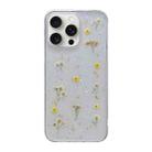 For iPhone 16 Pro Gypsophila Flowers Pattern TPU Protective Phone Case(Yellow) - 1