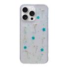 For iPhone 16 Pro Gypsophila Flowers Pattern TPU Protective Phone Case(Green) - 1