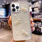 For iPhone 15 Pro Max Pearl Bow Glitter Epoxy TPU Phone Case(Three Knots) - 1