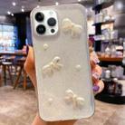 For iPhone 15 Pro Pearl Bow Glitter Epoxy TPU Phone Case(Three Knots) - 1