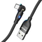 ENKAY 180 Degrees Rotating USB to 8 Pin Charging Data Cable with LED Light, Length:1m(Black) - 1