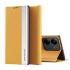 For Xiaomi Redmi 13C Side Electroplated Adsorption Leather Phone Case(Yellow) - 1