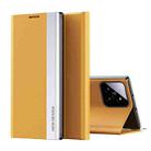 For Xiaomi 14 Side Electroplated Adsorption Leather Phone Case(Yellow) - 1