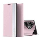 For Xiaomi Poco F6 Side Electroplated Adsorption Leather Phone Case(Pink) - 1