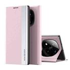 For Xiaomi Redmi Note 14 Pro+ 5G Side Electroplated Adsorption Leather Phone Case(Pink) - 1