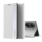 For Xiaomi Poco X7 Pro Side Electroplated Adsorption Leather Phone Case(Silver) - 1