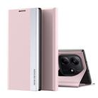 For Redmi Note 14 4G 163.25mm Side Electroplated Adsorption Leather Phone Case(Pink) - 1