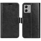 For Motorola Moto G84 R64 Texture Horizontal Flip Leather Phone Case(Black) - 1