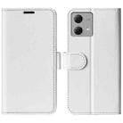 For Motorola Moto G84 R64 Texture Horizontal Flip Leather Phone Case(White) - 1