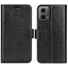 For Motorola Moto G34 R64 Texture Horizontal Flip Leather Phone Case(Black) - 1