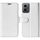 For Motolora Moto G34 R64 Texture Horizontal Flip Leather Phone Case(White) - 1
