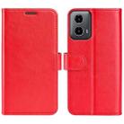 For Motorola Moto G34 R64 Texture Horizontal Flip Leather Phone Case(Red) - 1