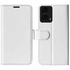 For Motorola Moto G24 R64 Texture Horizontal Flip Leather Phone Case(White) - 1