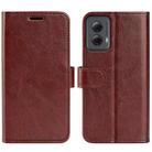 For Motolora Moto G Power 5G 2024 R64 Texture Horizontal Flip Leather Phone Case(Brown) - 1