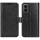 For Motorola Moto G 5G 2024 R64 Texture Horizontal Flip Leather Phone Case(Black) - 1