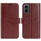 For Motorola Moto G 5G 2024 R64 Texture Horizontal Flip Leather Phone Case(Brown) - 1