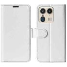 For Motorola Edge 50 Ultra R64 Texture Horizontal Flip Leather Phone Case(White) - 1