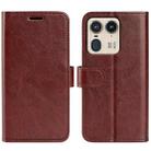 For Motorola Edge 50 Ultra R64 Texture Horizontal Flip Leather Phone Case(Brown) - 1