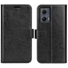 For Motorola Edge 5G 2024 R64 Texture Horizontal Flip Leather Phone Case(Black) - 1