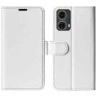 For Motorola Moto G85 5G R64 Texture Horizontal Flip Leather Phone Case(White) - 1